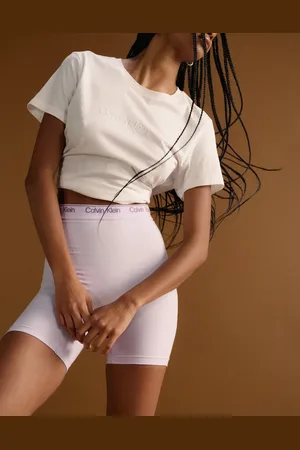 Calvin Klein Pantalones cortos lilas moldeadores de talle alto sin costuras Shapewear de -Morado