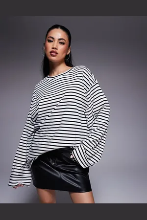 River Island Top a rayas con puños anchos de