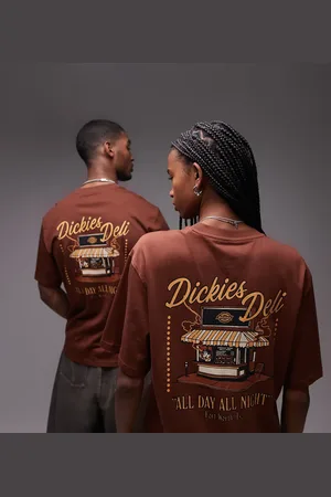 Dickies Camiseta marrón con estampado gráfico trasero "Deli" exclusiva en ASOS de