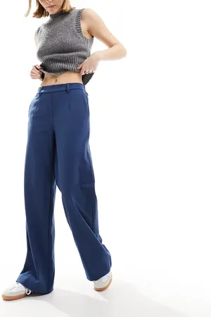 Object Pantalones azul oscuro de pernera ancha de denim de