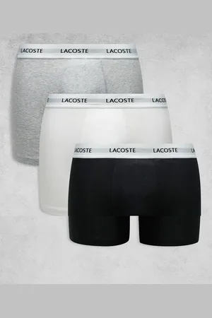Lacoste Pack de 3 calzoncillos estilo bóxer de varios colores con cinturillas blancas de