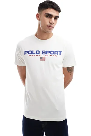 Ralph Lauren Camiseta color clásica extragrande con logo de bandera grande en el pecho de la colección cápsula Sport de -Blanco