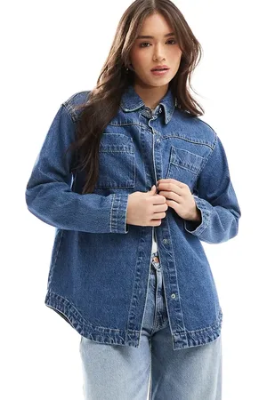 ASOS Chaqueta denim en lavado medio de