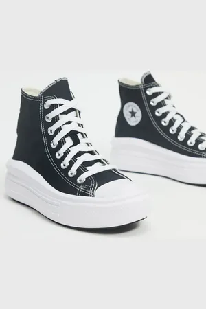 Converse Zapatillas hi-top negras de cuero Chuck Taylor All Star Move de