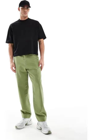 ASOS Pantalones caquis holgados con detalle de bolsillo en la parte trasera de -Verde