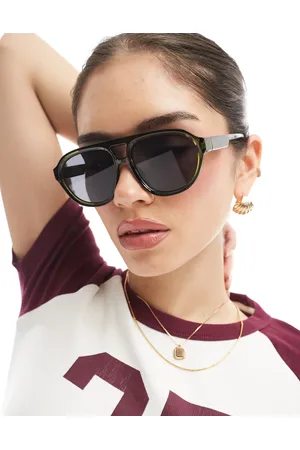 AJ Morgan Gafas de sol de aviador oliva redondeadas de
