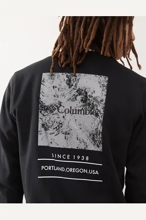 Columbia Sudadera negra con cuello redondo Barton Springs de