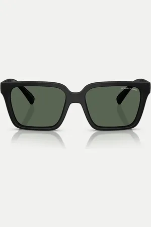Armani Exchange Gafas de sol con montura rectangular y lentes verdes de