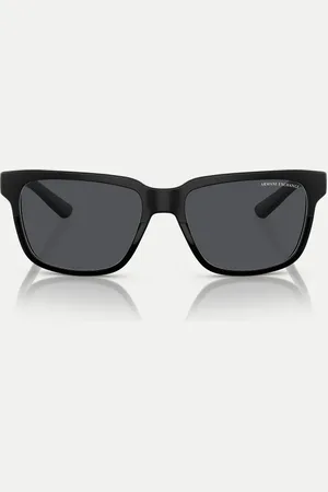 Armani Exchange Gafas de sol negro brillante y negro mate con montura rectangular y lentes grises Ax4026s de