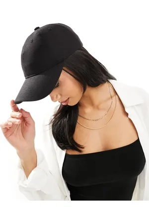 Accessorize Gorra de béisbol negra de algodón de