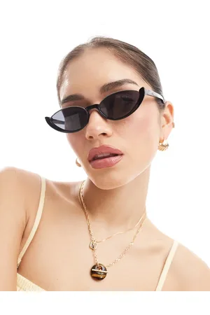 AJ Morgan Gafas estilo negras ojos de gato con montura fina de metal de