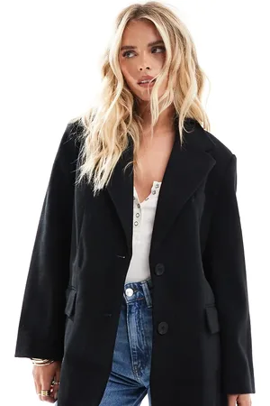ASOS Americana de vestir negra de lana sintética de ASOS DESIGN Petite