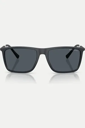 Armani Exchange Gafas de sol con montura rectangular y lentes grises de