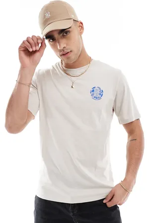 JACK & JONES Camiseta beis con estampado en el pecho de -Neutro