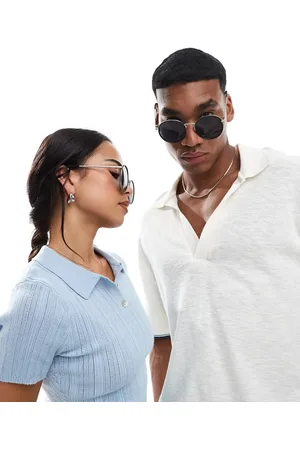 AJ Morgan Gafas de sol negras grandes redondeadas de