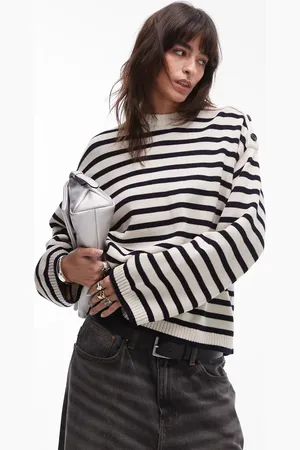 ARKET Jersey a rayas negras y blanco hueso con mangas anchas de -Multicolor