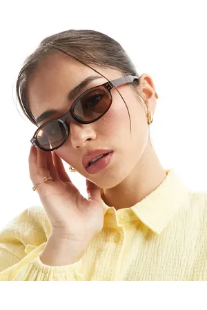 AJ Morgan Gafas de sol marrones con montura estrecha redondeada de