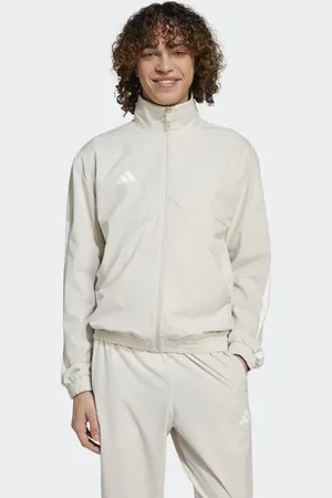 adidas Chaqueta de chándal gris aluminio y blanca House Of Tiro de adidas-Blanco