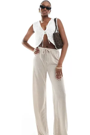 ONLY Pantalones de corte suelto con lazada delantera de -Neutro