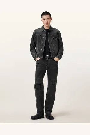 AllSaints Vaqueros negros con diseño zurcido Reid de