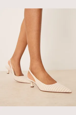 ASOS Zapatos beis a rayas destalonados de tacón medio Stroll de -Neutro