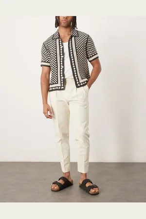 ASOS Pantalones chinos de vestir blancos de corte tapered de algodón de