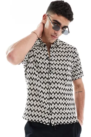 River Island Camisa negra de croché de