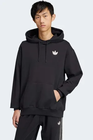 adidas Sudadera negra con capucha y diseño de esqueleto de