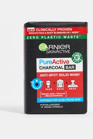 Garnier Pastilla de jabón de carbón activo con ácido salicílico antimperfecciones de 100 g Pure Active Charcoal de