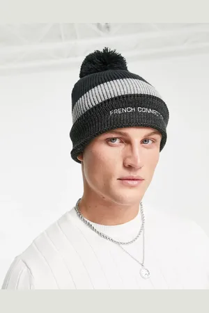 French Connection Gorro con pompón y logo de -Azul marino