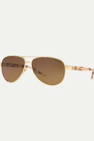 Ralph Lauren Gafas de sol doradas de estilo aviador con lentes amarillas polarizadas de -Dorado
