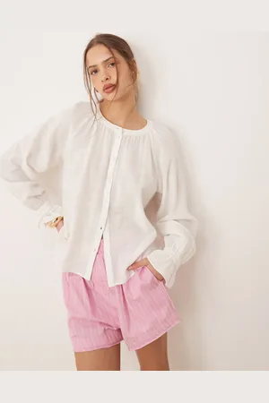 AWARE Blusa blanca abotonada de estilo boho de -Blanco