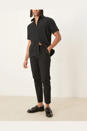 ASOS Chinos de vestir negros de corte tapered de algodón de