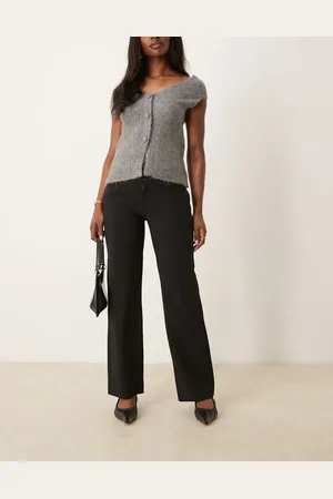 Gina Tricot Pantalones de sastre negros de pernera recta de