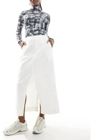 Nike Falda larga color de sarga MSC de -Blanco
