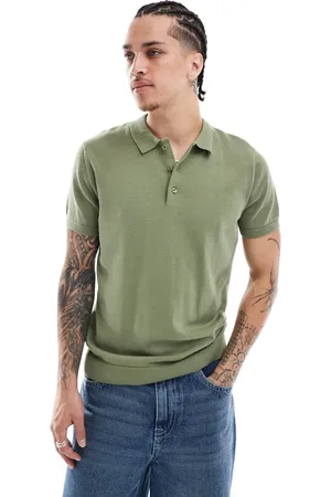 New Look Polo de manga corta de punto de -Verde