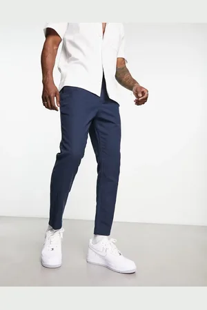 Only & Sons Pantalones capri azul marino de mezcla de lino de