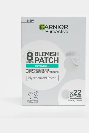 Garnier Pack de 22 parches hidrocoloides antiimperfecciones invisibles para 8 h Pure Active de