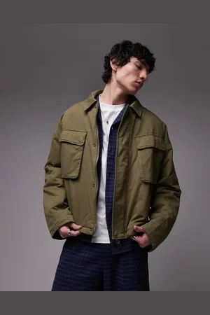 Topman Chaqueta Harrington con dos bolsillos en el pecho de -Amarillo