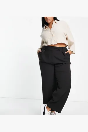 River Island Pantalones dad negros de pernera ancha de