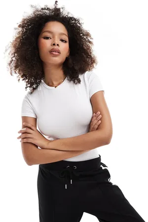 JDY Camiseta blanca muy ceñida con diseño encogido de