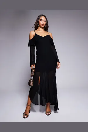 Forever New Vestido largo con volantes de