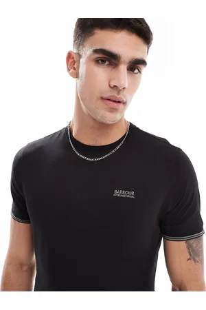 Barbour Camiseta negra con ribetes en las mangas Philio de