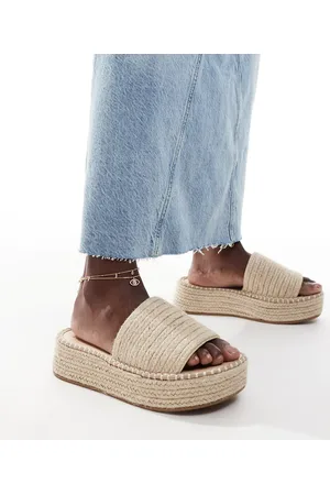 ASOS Sandalias beis estilo alpargatas con plataforma plana Jordyn de -Neutro