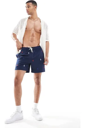 Ralph Lauren Shorts de baño clásicos con estampado integral del logo Traveler de