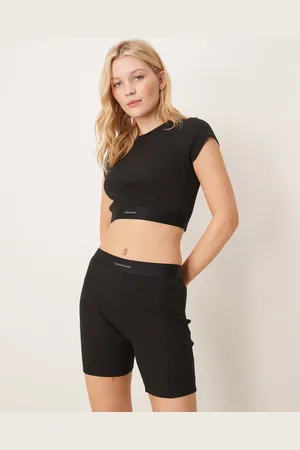 Calvin Klein Leggings cortos de canalé de