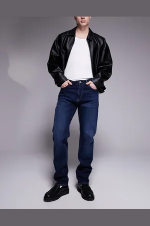 Armani Exchange Vaqueros azules de pernera recta con lavado oscuro de