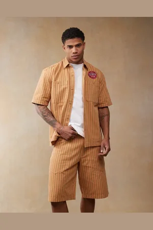 Wrangler Camisa a rayas holgada de manga corta y estilo worker de mecánico Casey Jones de (parte de un conjunto)