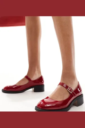 London Rebel Merceditas con suela gruesa de charol Becca de -Rojo
