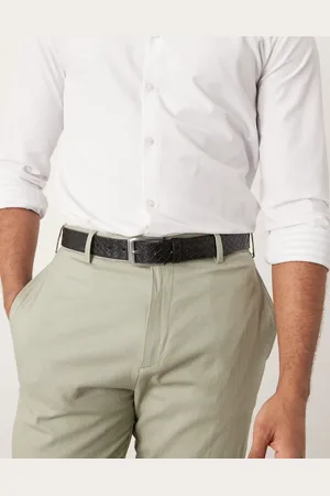 ASOS Cinturón de vestir con diseño entretejido grabado de cuero sintético de